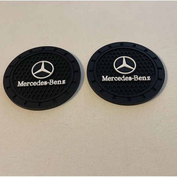 Mercedes Benz cup Coasters in black. Set of 2 NWT - Picture 9 of 10